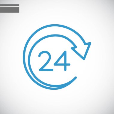 24 saat basit simgesi