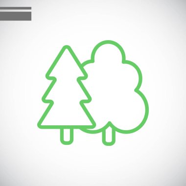 yapraklı ve çam ağaçları simgesi