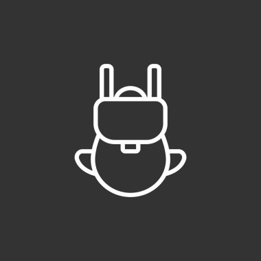 Sırt Çantası Düz Simgesi