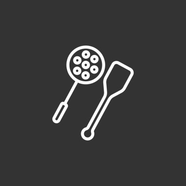 oluklu kaşık ve spatula simgesi