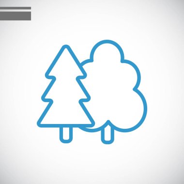 yapraklı ve çam ağaçları simgesi