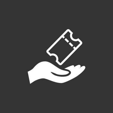 Bilet el düz simgesi