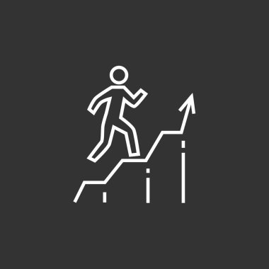   Kişi iş grafikte tırmanıyor