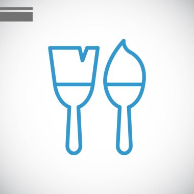 Boya fırçaları düz simgesi