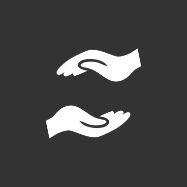 Yardım ellerini düz simgesi