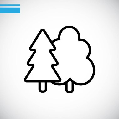 yapraklı ve çam ağaçları simgesi