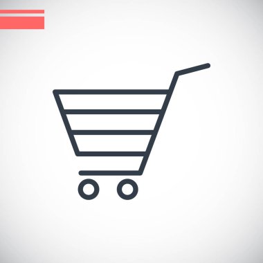 Alışveriş arabasının düz simgesi