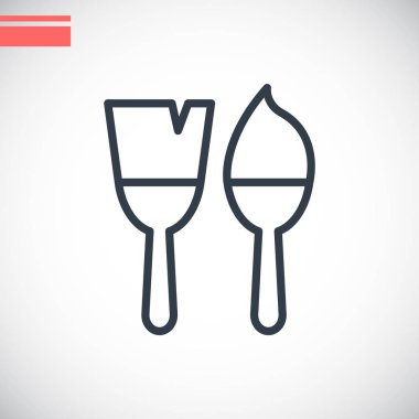 Boya fırçaları düz simgesi