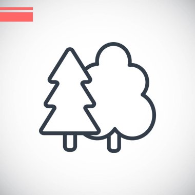 yapraklı ve çam ağaçları simgesi