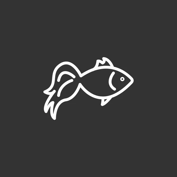 Icono de estilo plano de pescado — Vector de stock