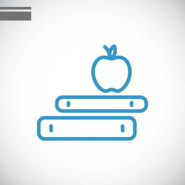 Apfel auf Buch-Symbol — Stockvektor
