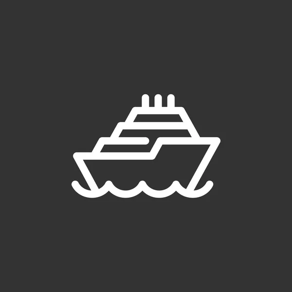 Schiffsflache Ikone — Stockvektor