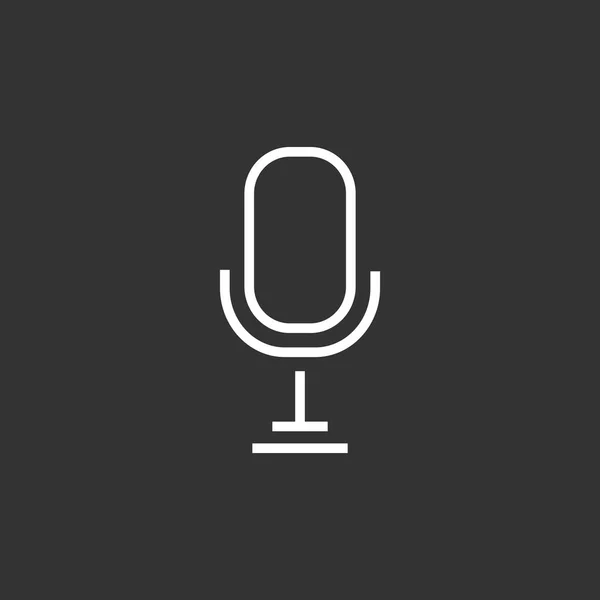 Mikrofon lapos stílusú ikon — Stock Vector