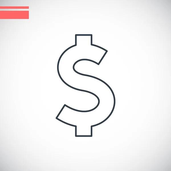 Dólar icono plano — Vector de stock