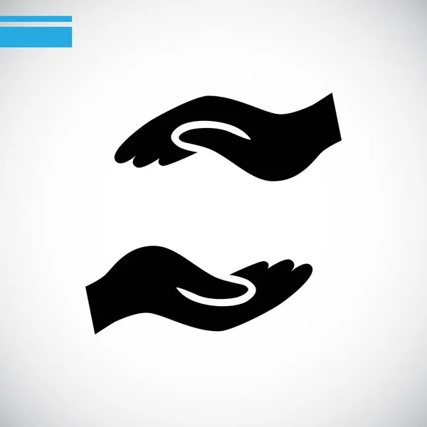 Help handen plat-pictogram — Stockvector