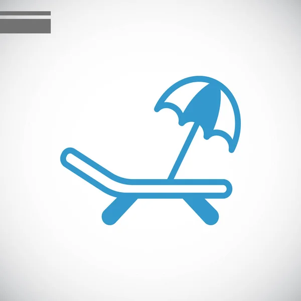 Tumbona con paraguas logo — Archivo Imágenes Vectoriales