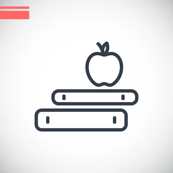 Apple kitap simgesini — Stok Vektör