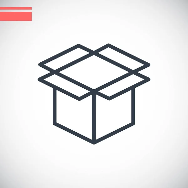 Icône boîte ouverte — Image vectorielle