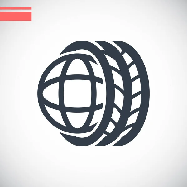 Neumáticos de coche y globo icono Gráficos Vectoriales