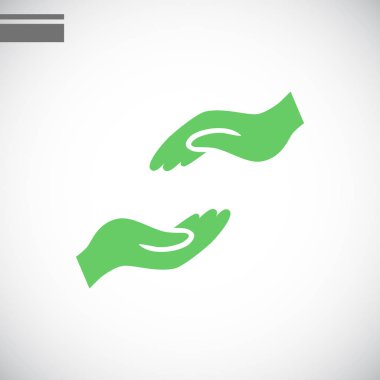 Yardım ellerini düz simgesi