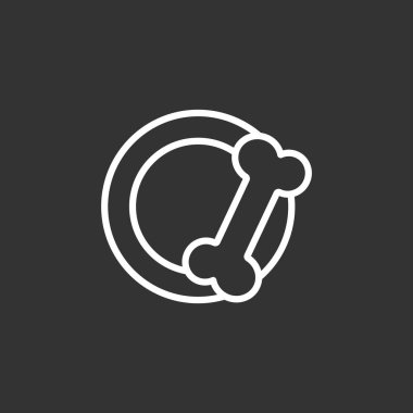 Kemik simgesi olan hayvan için kase 