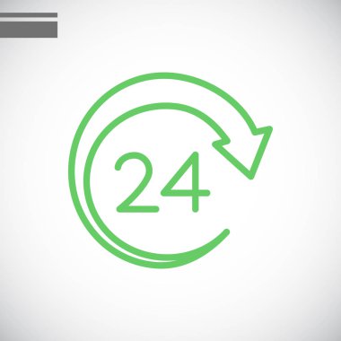 24 saat basit simgesi