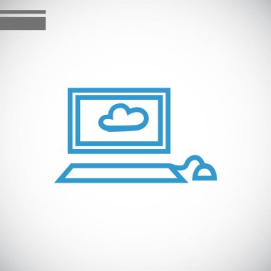 Dizüstü bilgisayar simgesini düz logosunun