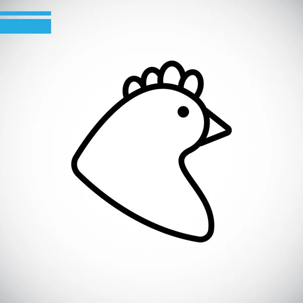 Icono de cabeza de pollo — Vector de stock