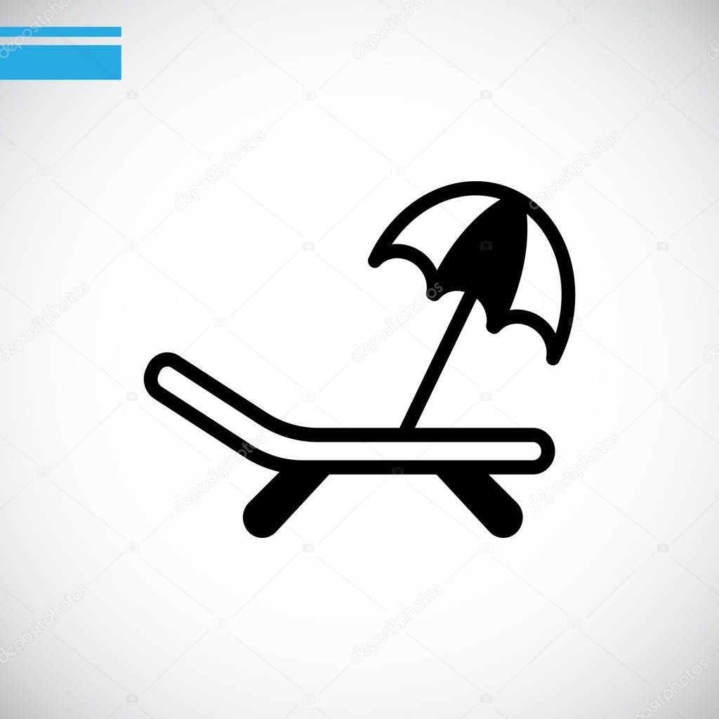 sunbed with umbrella  logo