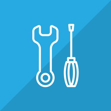 İngiliz anahtarı ve tornavida simgesi 