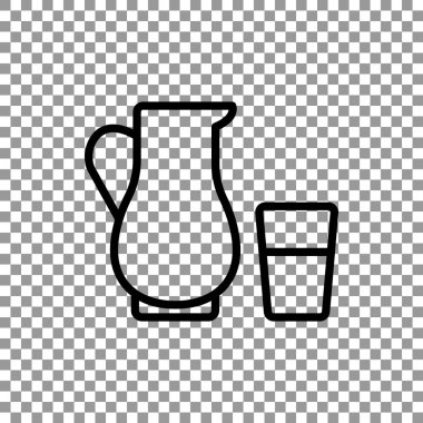 sürahi ve bardak süt simgesi