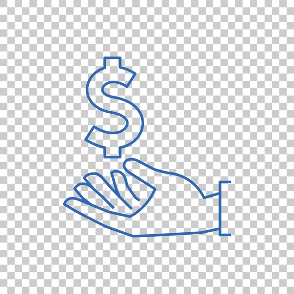 Znak dolaru v ruce — Stockový vektor