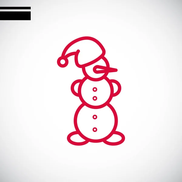 Bonhomme de neige icône plate — Image vectorielle