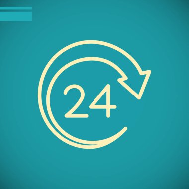 24 saat basit simgesi
