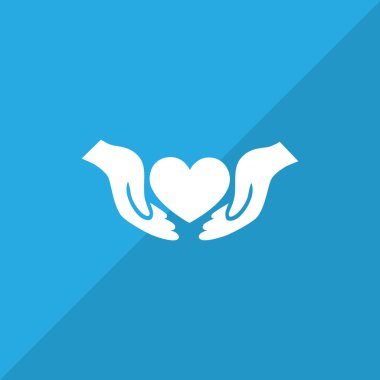 Eller düz simgesi kalp