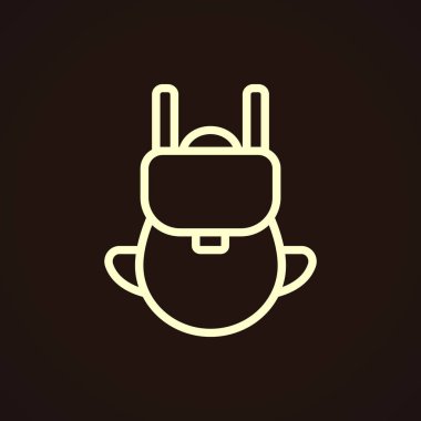 Sırt Çantası Düz Simgesi