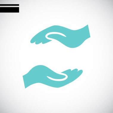 Yardım ellerini düz simgesi