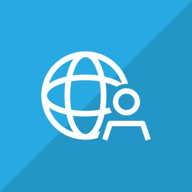 küresel iş düz simgesi 