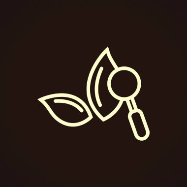 Büyüteç simgesiyle botanik