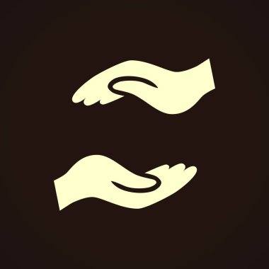 Yardım ellerini düz simgesi