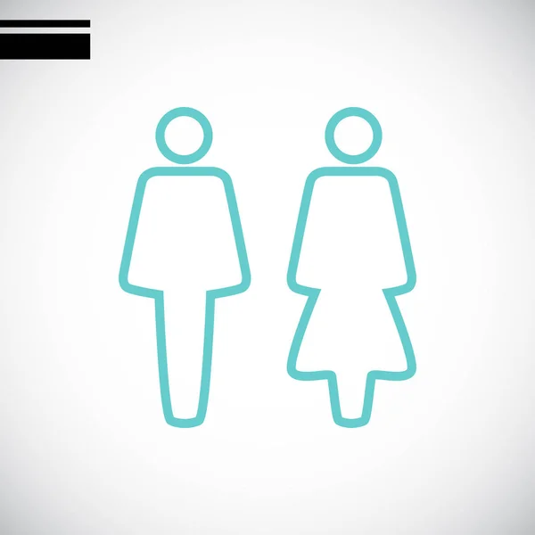 WC, manliga och kvinnliga ikon — Stock vektor