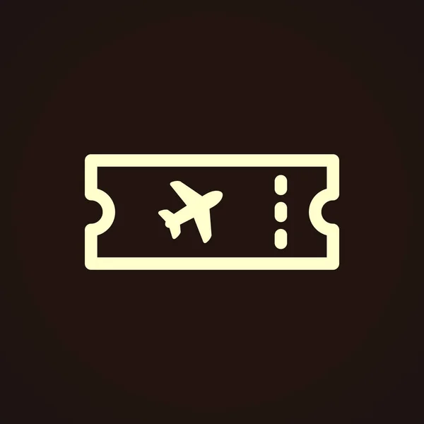 Uçak bilet düz simgesi — Stok Vektör