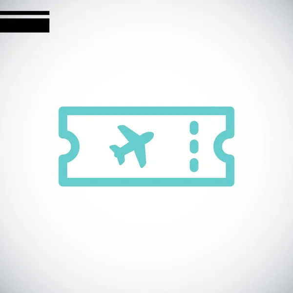 Ícone plano do bilhete de avião —  Vetores de Stock