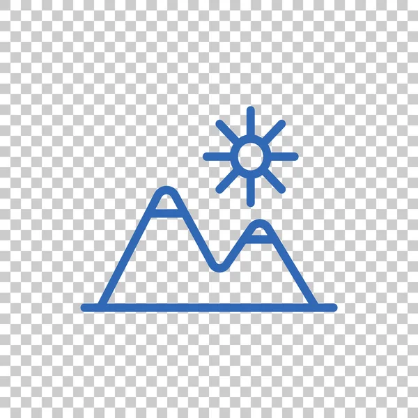 Sun and mountains icon — Stock Vector