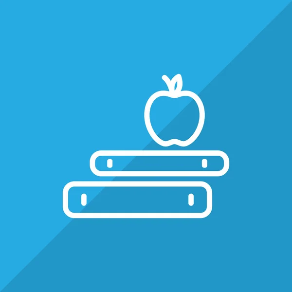 Apple op het pictogram van de boeken — Stockvector