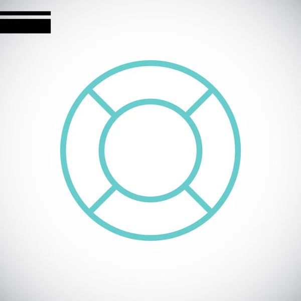 Záchranný kruh plochý ikona — Stockový vektor
