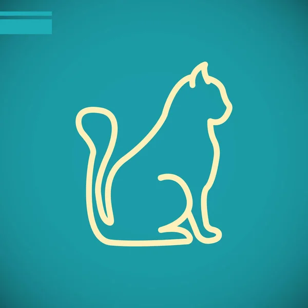 Icono de línea Cat — Vector de stock