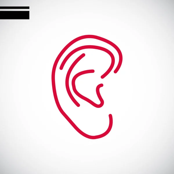 Ear flat icon — Stock Vector