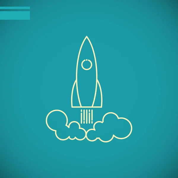 Rakete flach Symbol — Stockvektor