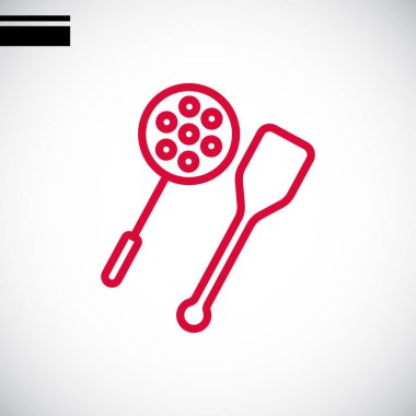 oluklu kaşık ve spatula simgesi